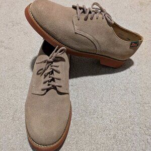 G.H. Bass Taupe Suede Oxford Shoes 8.5W Vintage Academia Classic